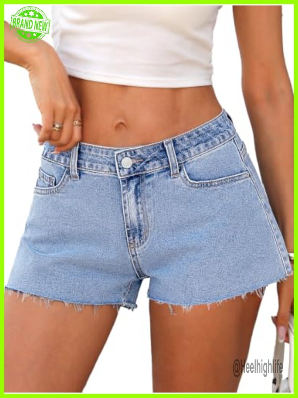 Women's Low Rise Frayed Denim Shorts Baggy Y2K Streetwear
